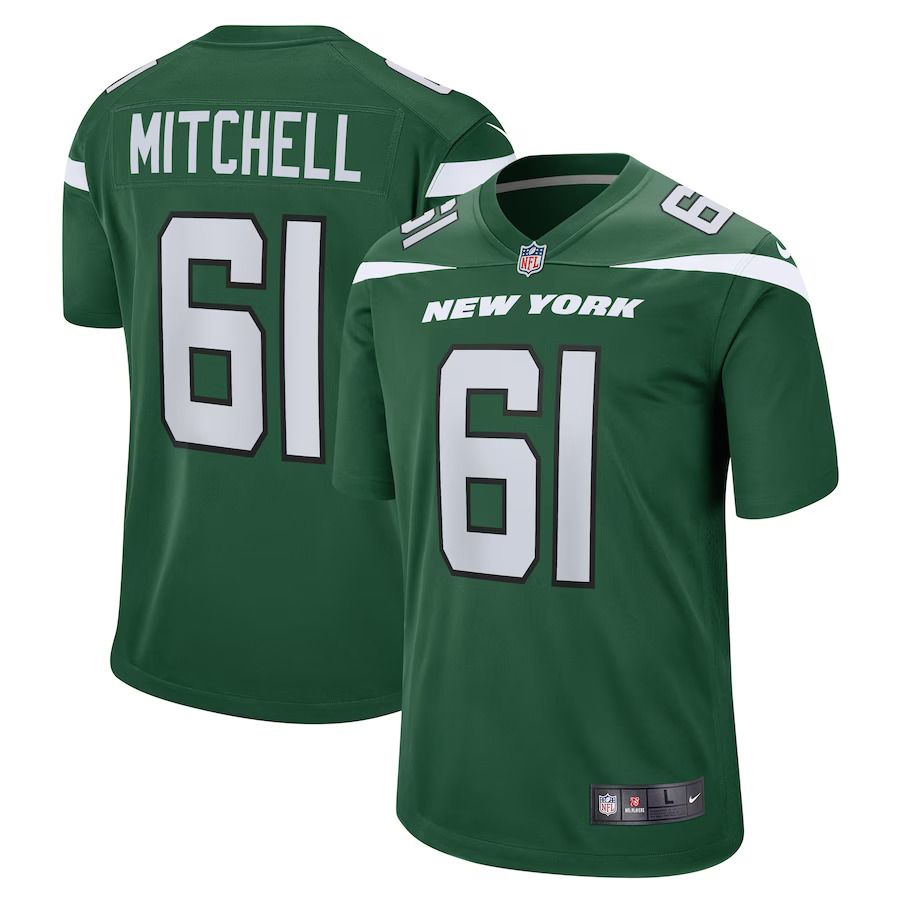 Men New York Jets #61 Max Mitchell Nike Gotham Green Game Player NFL Jersey->new york jets->NFL Jersey